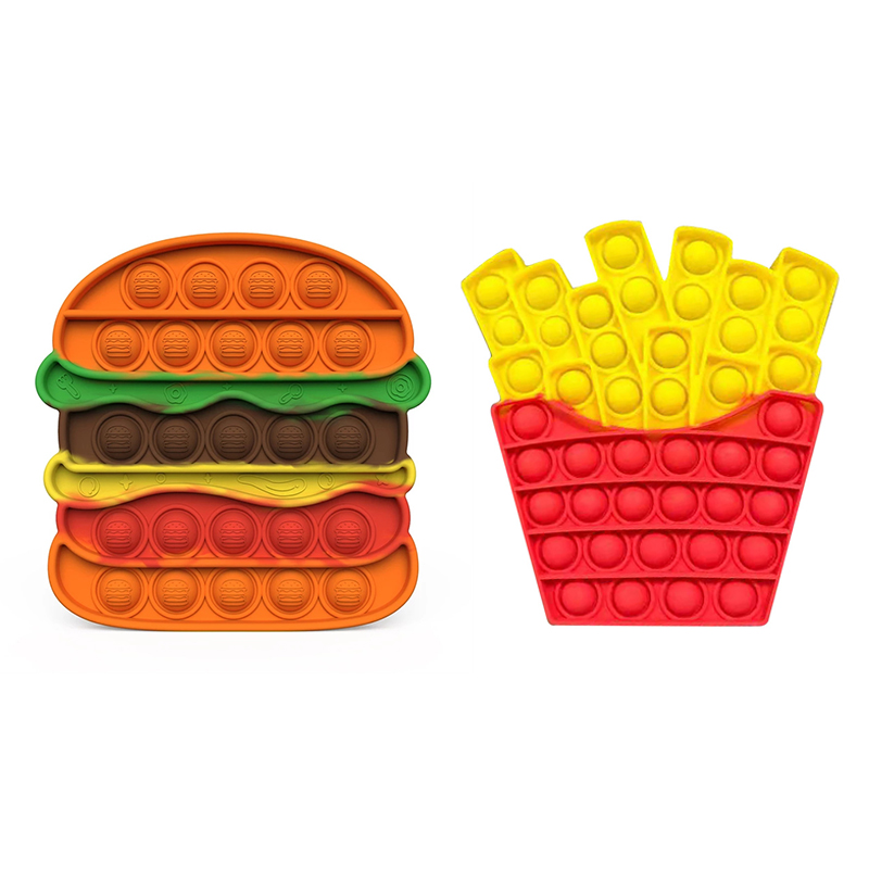 Silicone push bublina hamburger fidget hračka, autismus speciální potřeby stresu reliever antistress fidget hračky