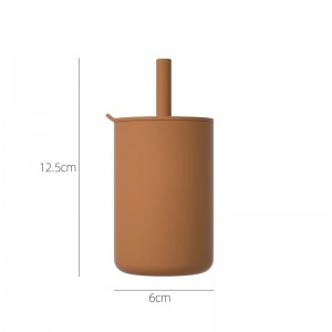 Vodotěsný pohár odolný proti úniku se silikonovou slámou pro krmení dítěte