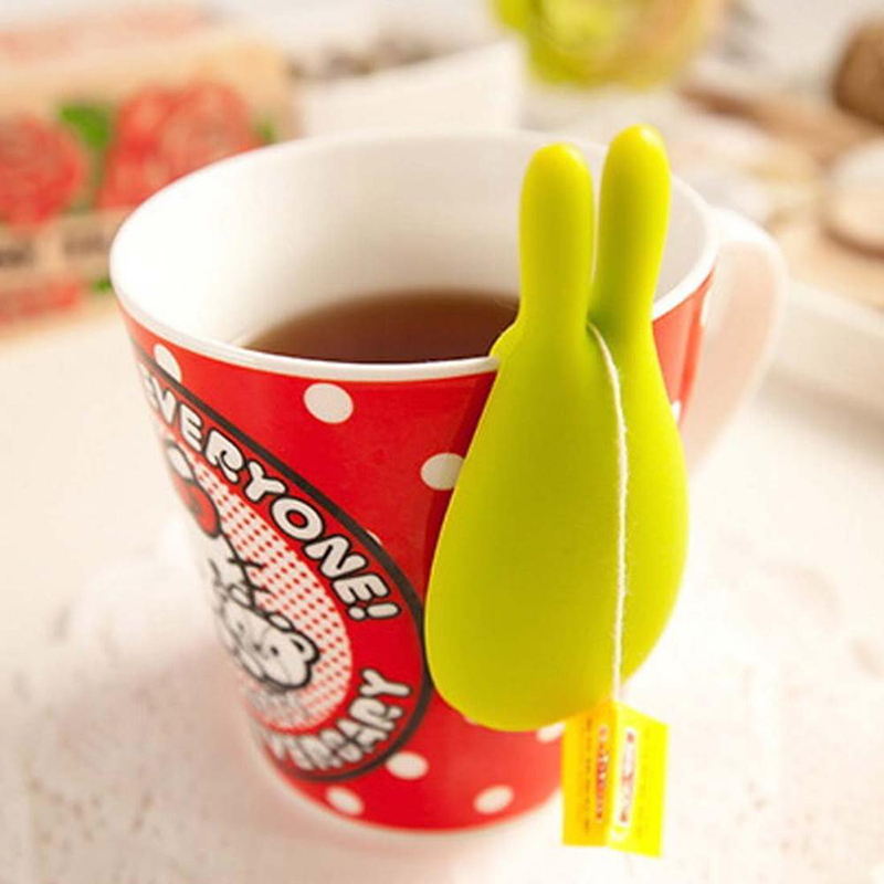 Držák čajového sáčku s tvarem králíka, klipy pro sítko, klipy, silikonový čajový infuzí